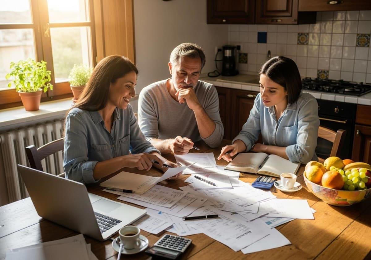 Young couple creating a budget and planning for homeownership.
