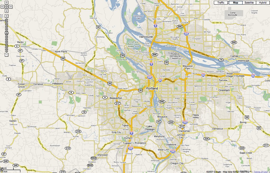 A Map of Portland, Oregon