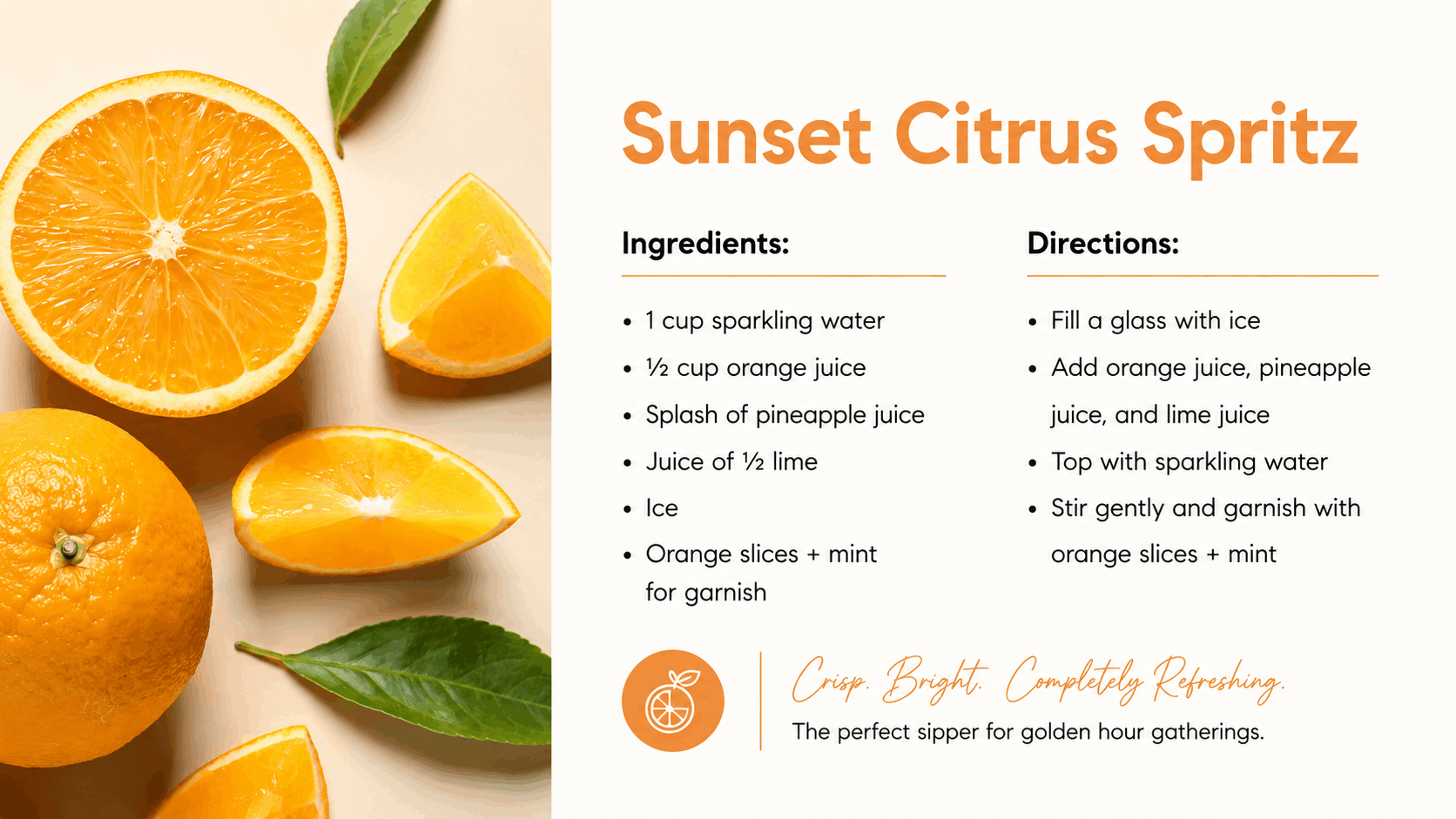 Sunset Citrus Mocktail Recipe