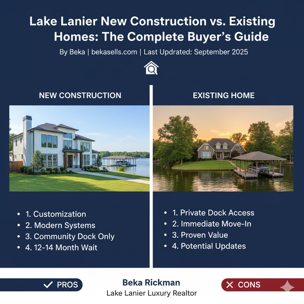 Lake Lanier New Construction vs Existing Homes (2025 Guide)