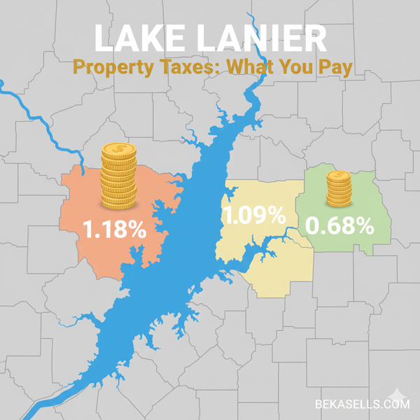 Lake Lanier Property Taxes (2025): County-by-County Guide + Savings Tips