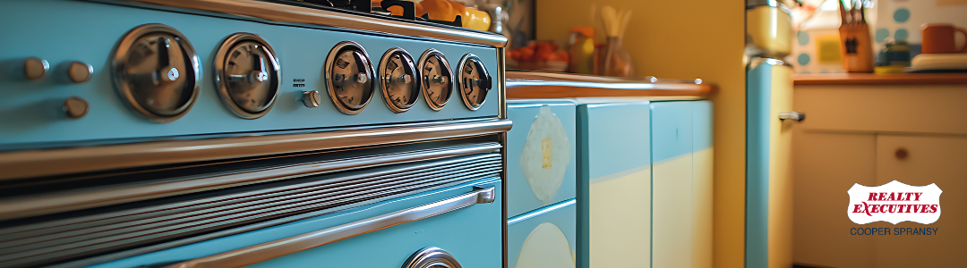 Dated 1950's style kitchen appliances