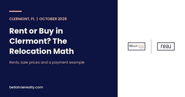 Rent or Buy in Clermont FL? October 2026 Relocation Math