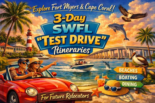 3-Day SWFL “Test Drive” Itineraries For Future Relocators ,Billee Silva, PA, ABR SRS