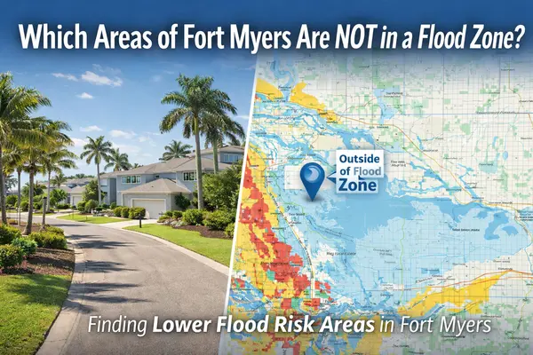feature image of  Which Areas of Fort Myers Are NOT in a Flood Zone? A Guide to Lower Flood Risk Neighborhoods