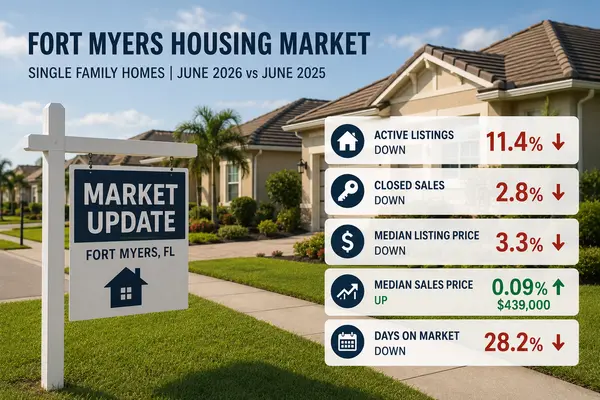 feature image of Fort Myers Single-Family Housing Market: June 2026 vs. June 2025