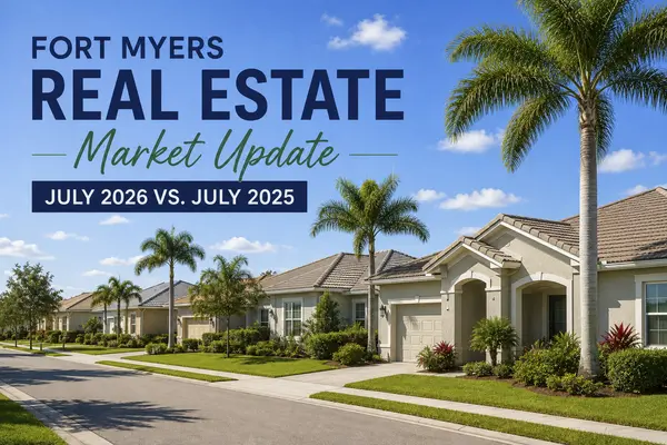 feature image of Fort Myers Real Estate Market Update: July 2026 vs. July 2025 | Home Prices, Inventory & Sales