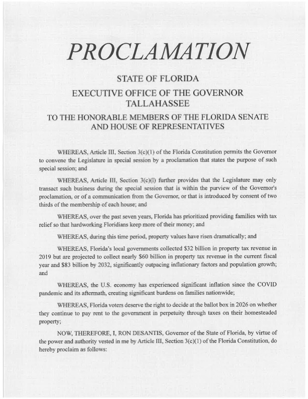 HJR 1F Proclamation 1