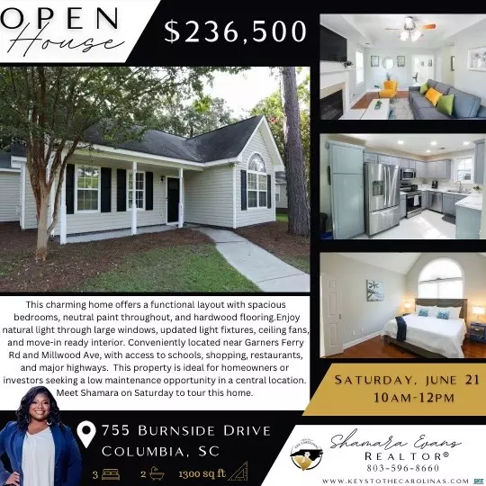 Open House at 755 Burnside Drive: A Charming Columbia Retreat Awaits!