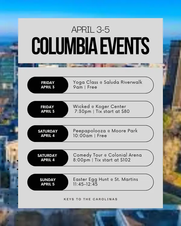 feature image of What's Happening in Columbia This Weekend