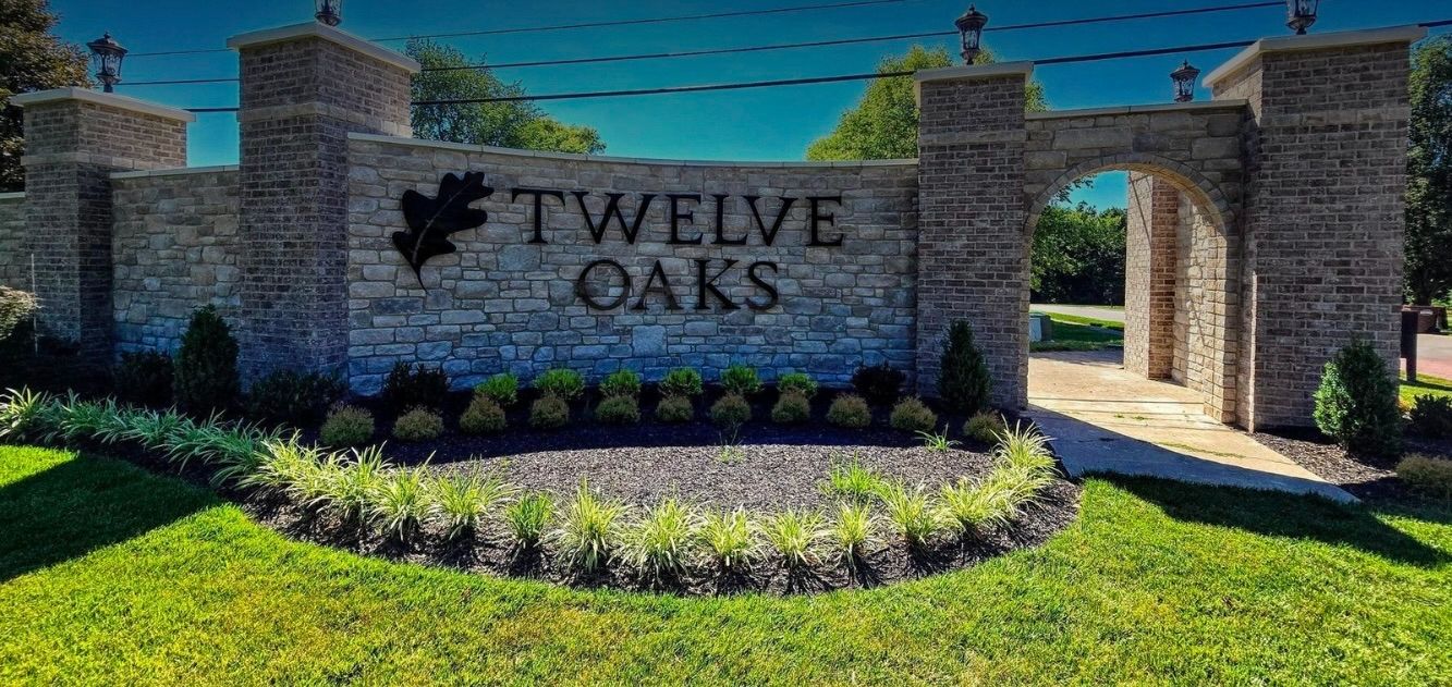 Twelve Oaks entrance sign