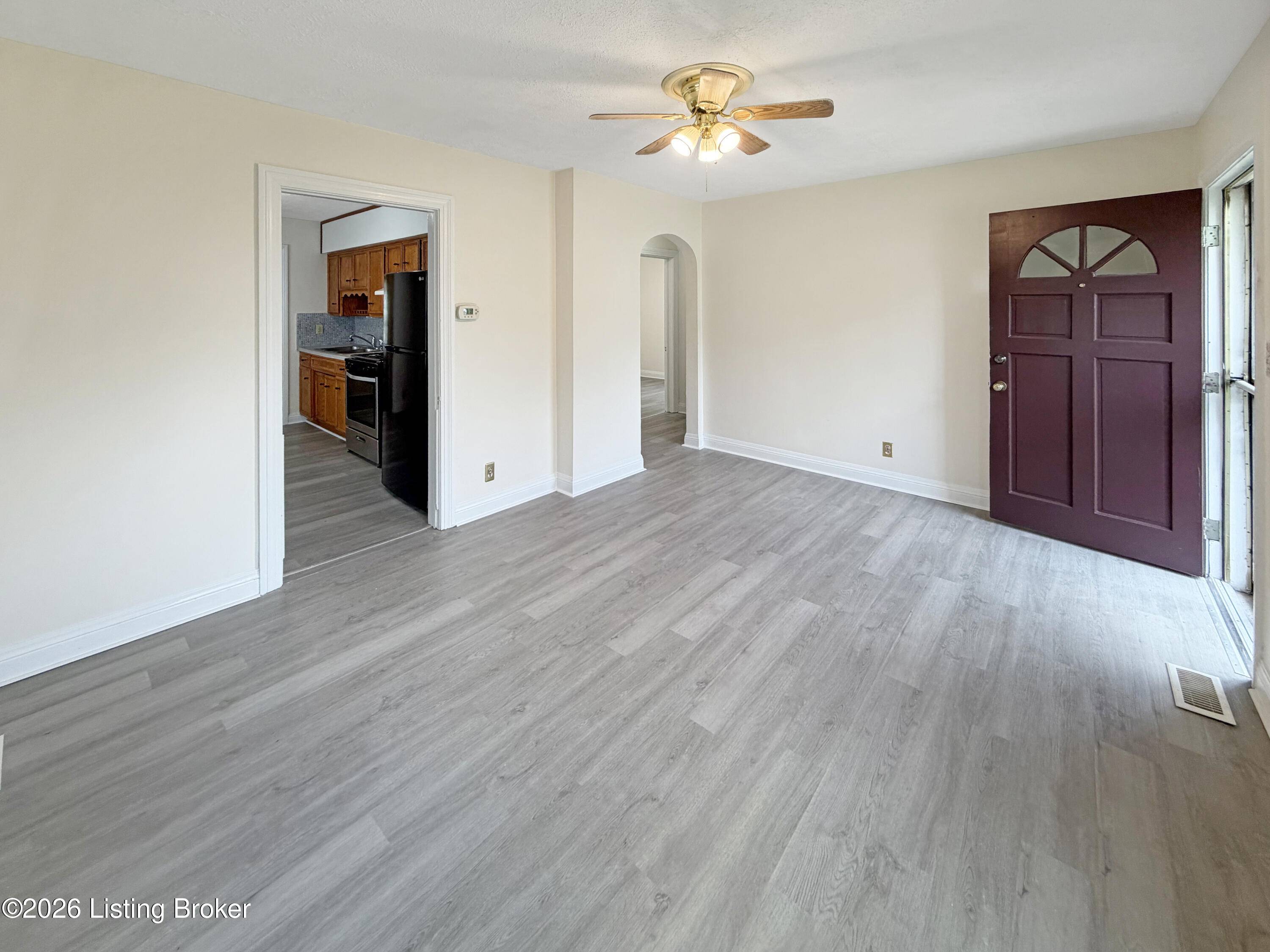 Living room interior of Louisville fixer upper property