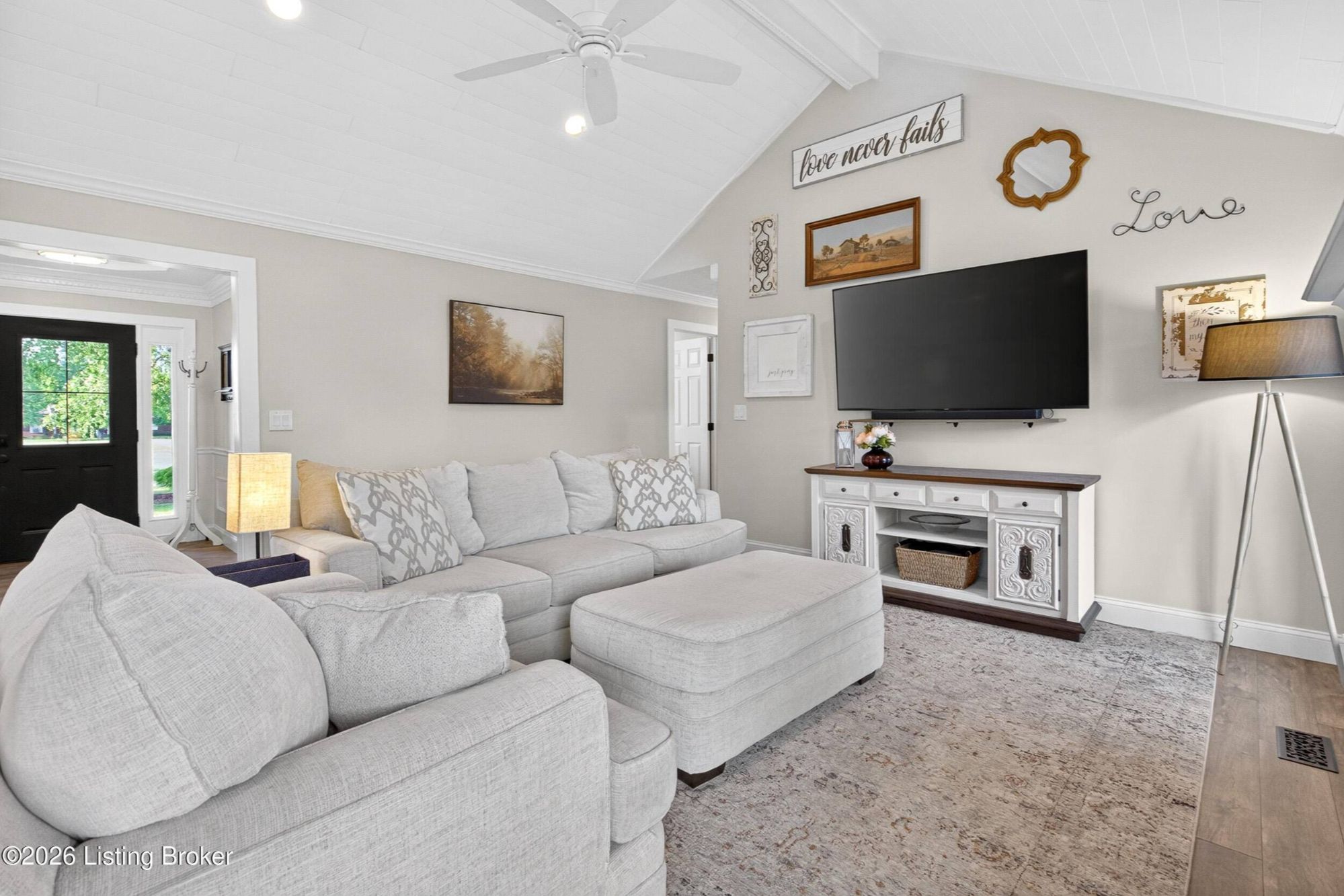 Open concept living room in Shepherdsville KY home