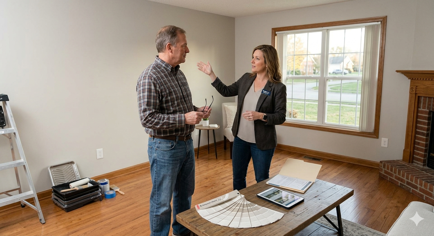 fresh paint increase home value in Mount Washington KY with homeowner preparing house for sale