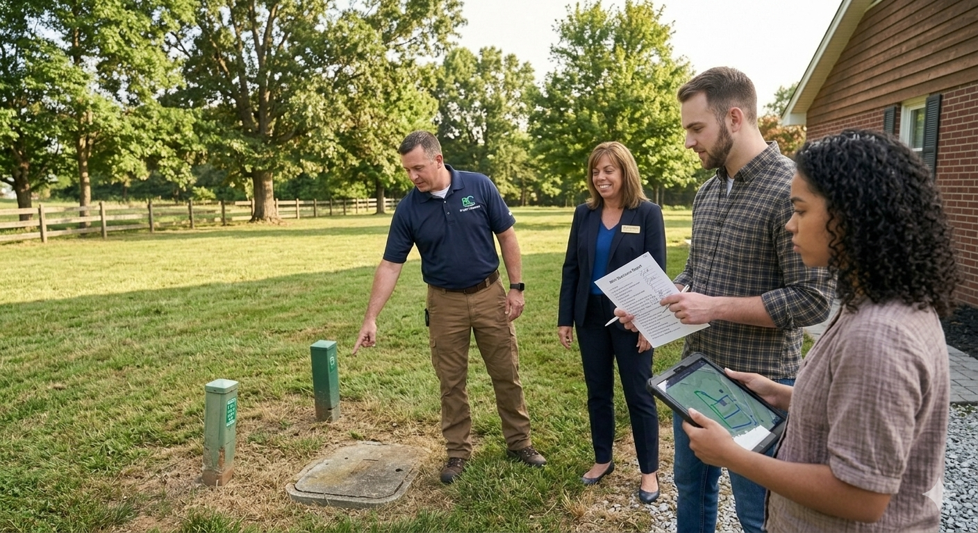 buying a home with a septic system in Mount Washington KY during a professional septic inspection