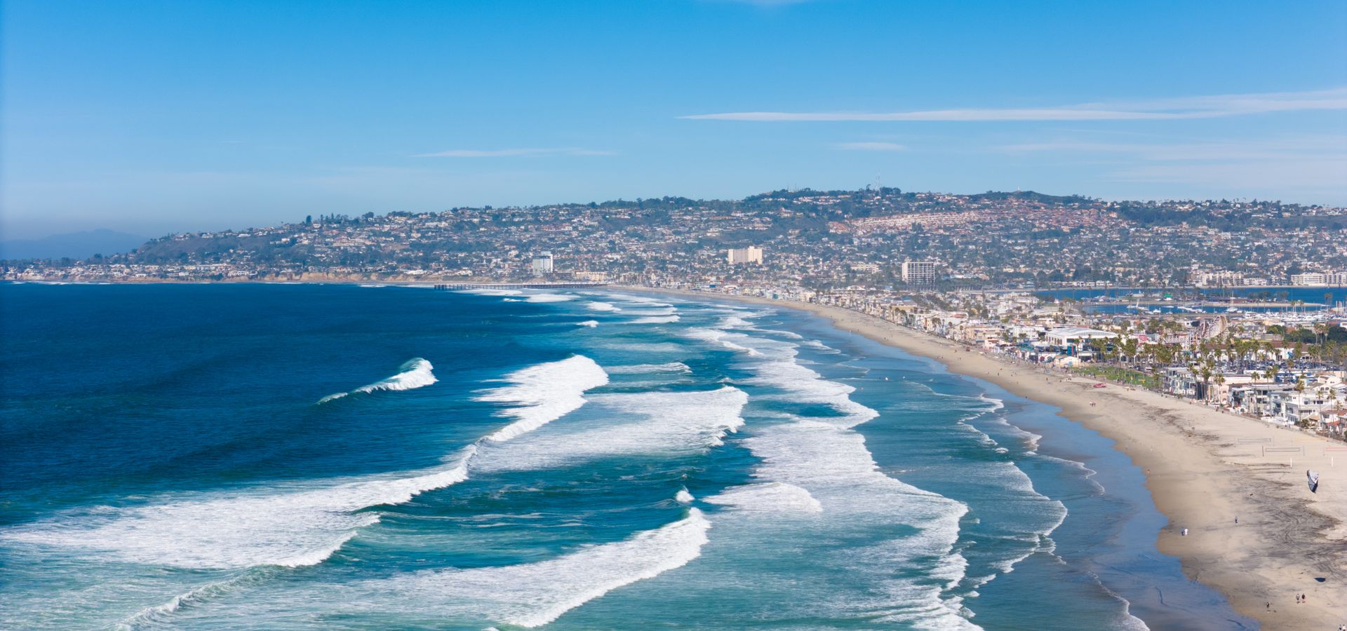 Aerial view of the San Diego coastline