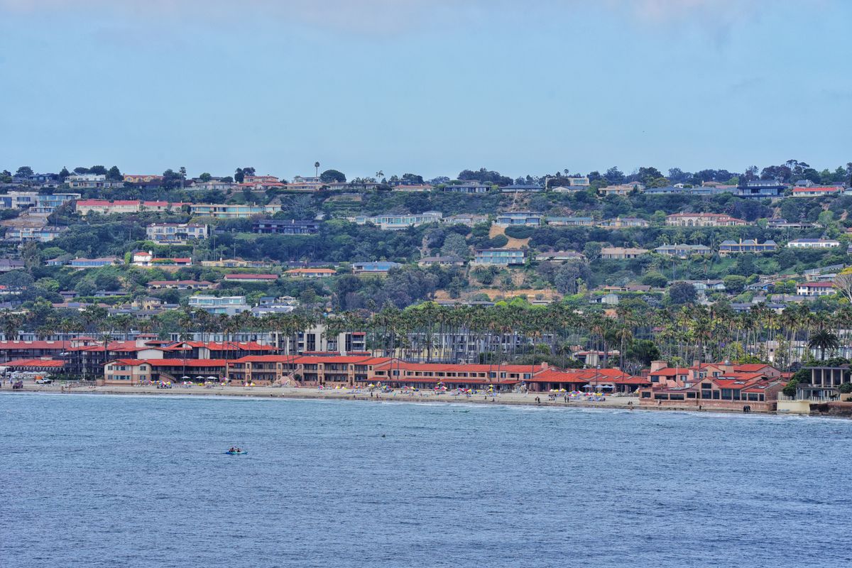 Coastal homes overlooking the Pacific Ocean in La Jolla, San Diego