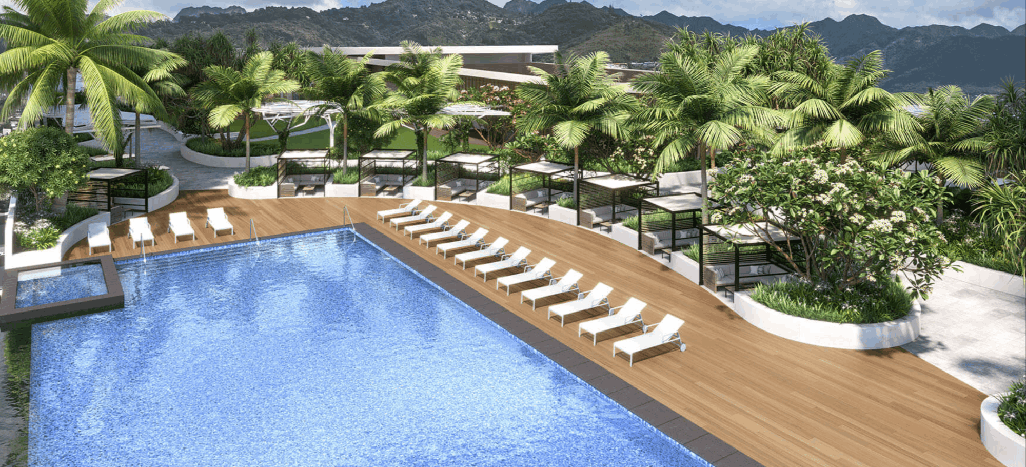 The Park on Keeaumoku infinity pool with Ala Moana views