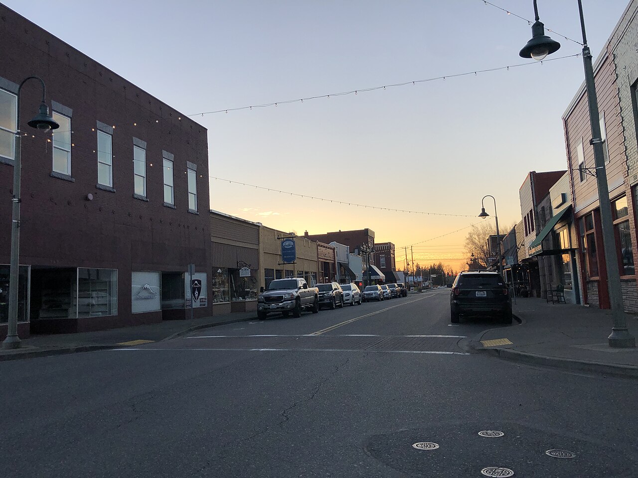 Main Street looking west in Buckley, Washington