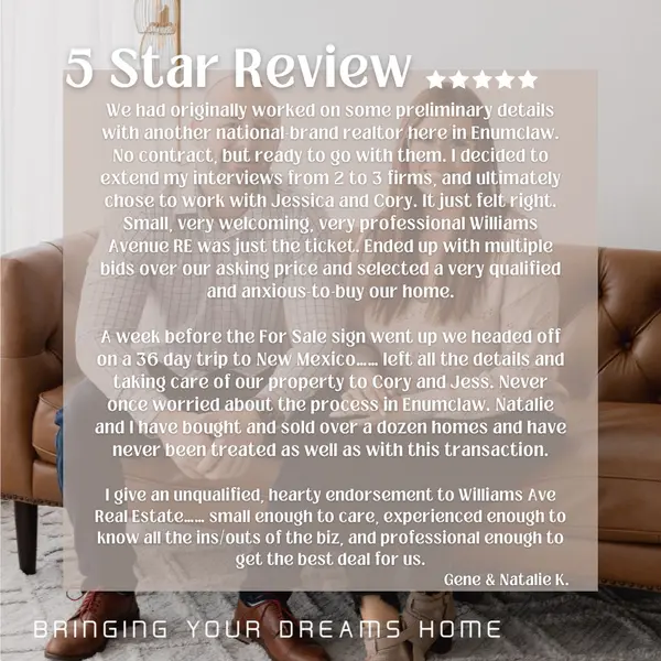 five star client review Cory Williams realtor Enumclaw WA