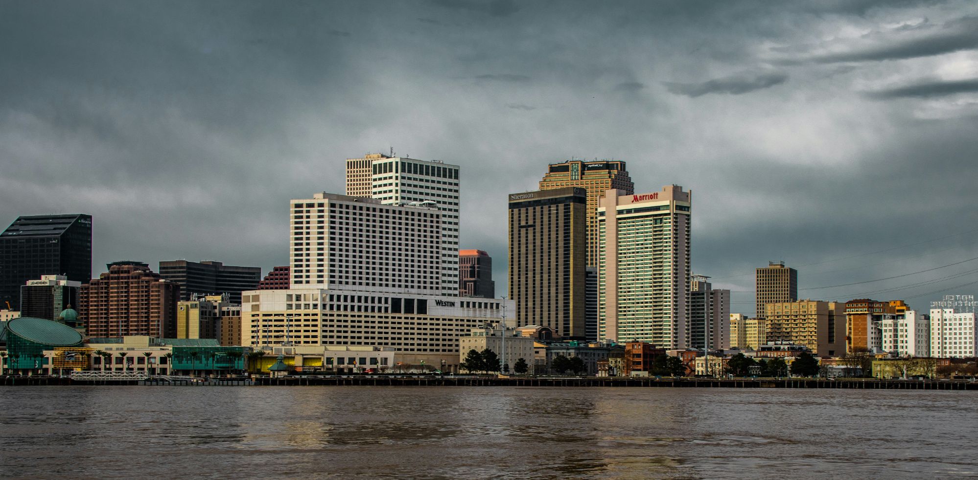 A city skyline in Louisiana