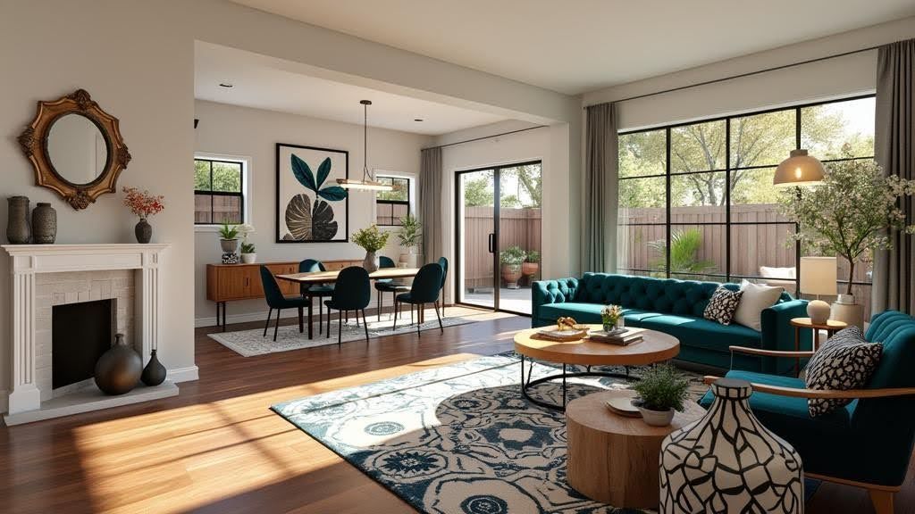 Stylish open-concept living area