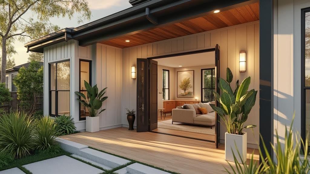 Welcoming modern home entrance