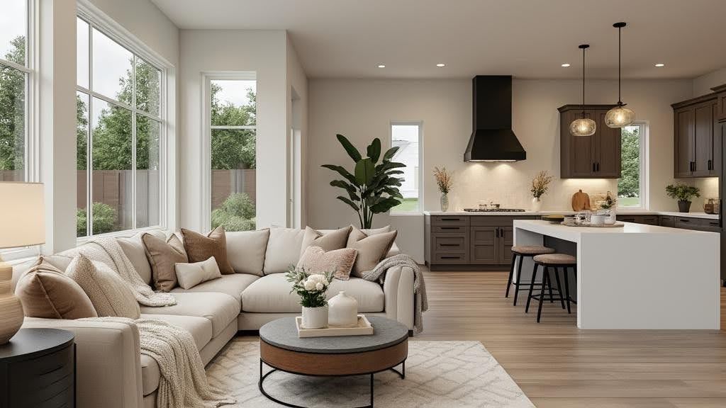 Open-concept bedroom kitchen