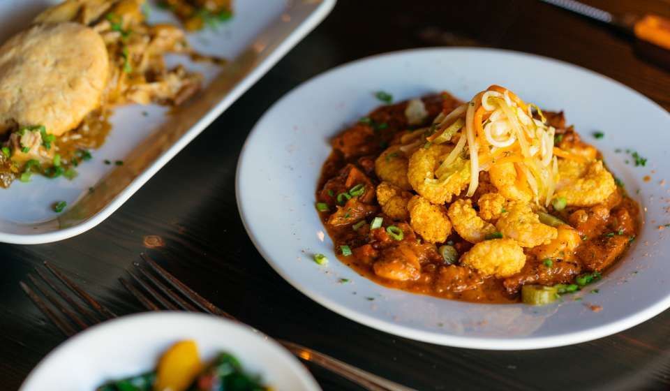 Plates of Cajun food