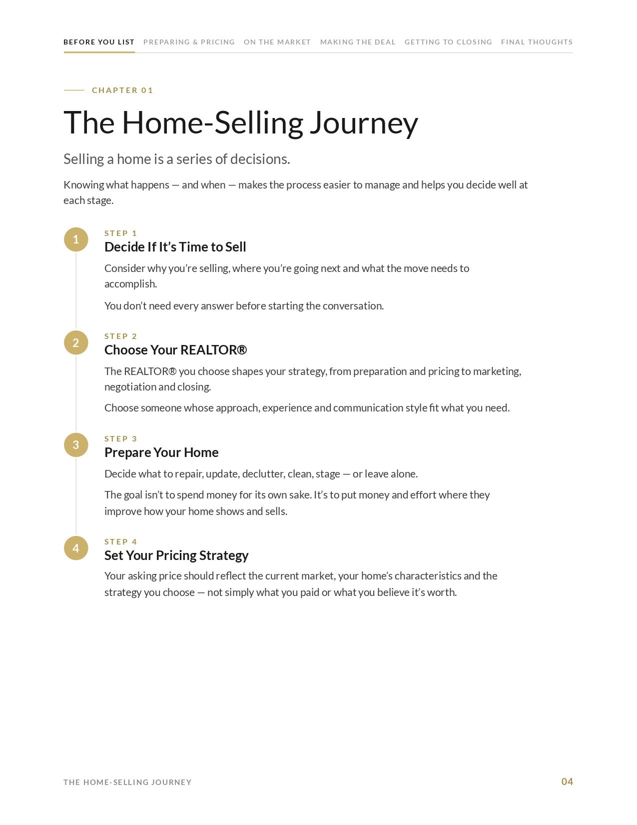 The Home-Selling Journey page from the guide
