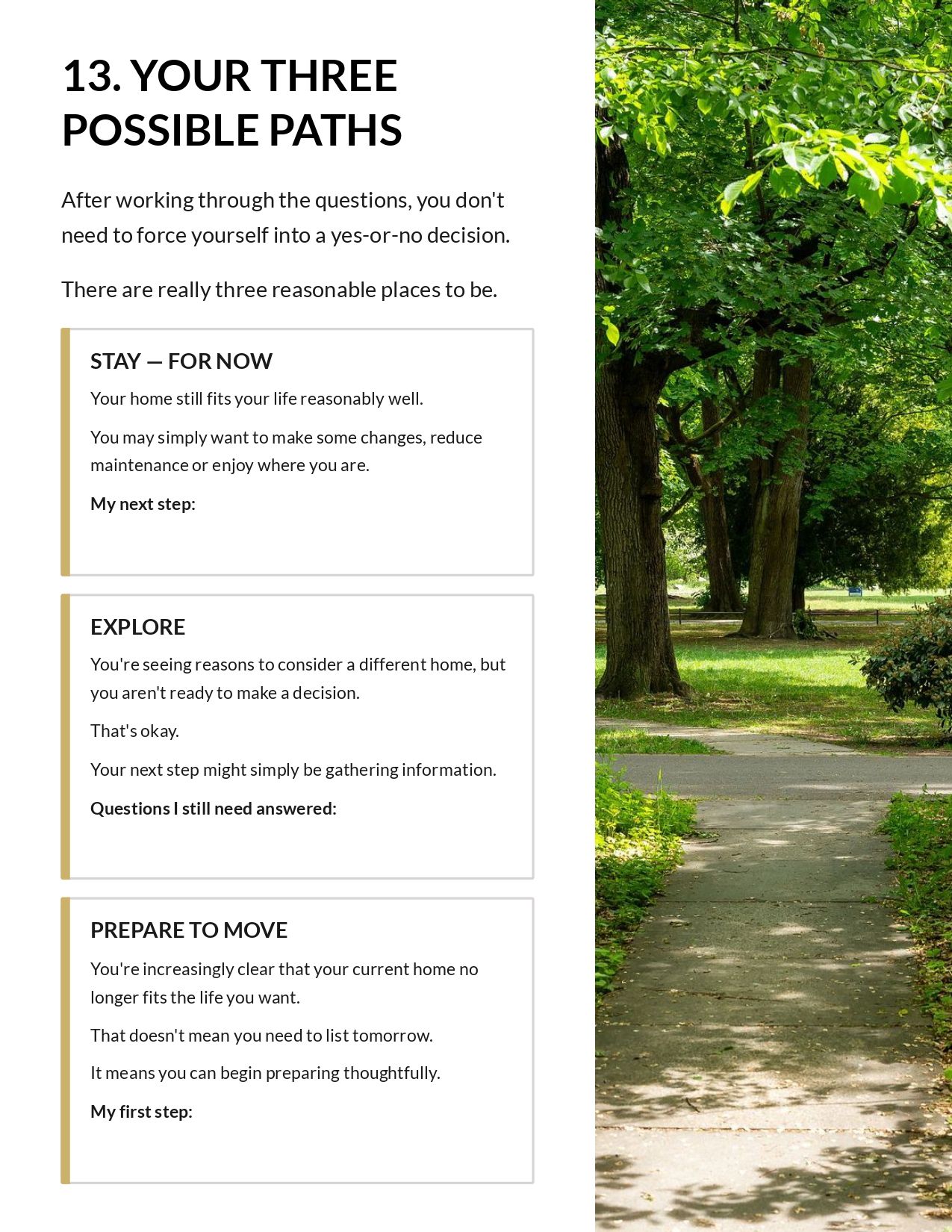 Should I Stay or Downsize guide — Your Three Possible Paths