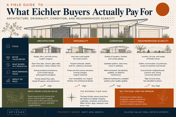 What Eichler Buyers Actually Pay For: Architecture, Originality, Condition, and Neighborhood Scarcity,Eric & Janelle Boyenga
