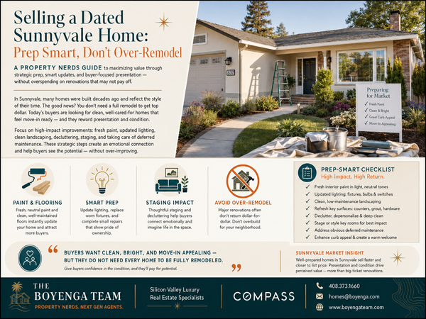 Selling a Dated Sunnyvale Home: Prep Smart, Don’t Over-Remodel,Eric & Janelle Boyenga