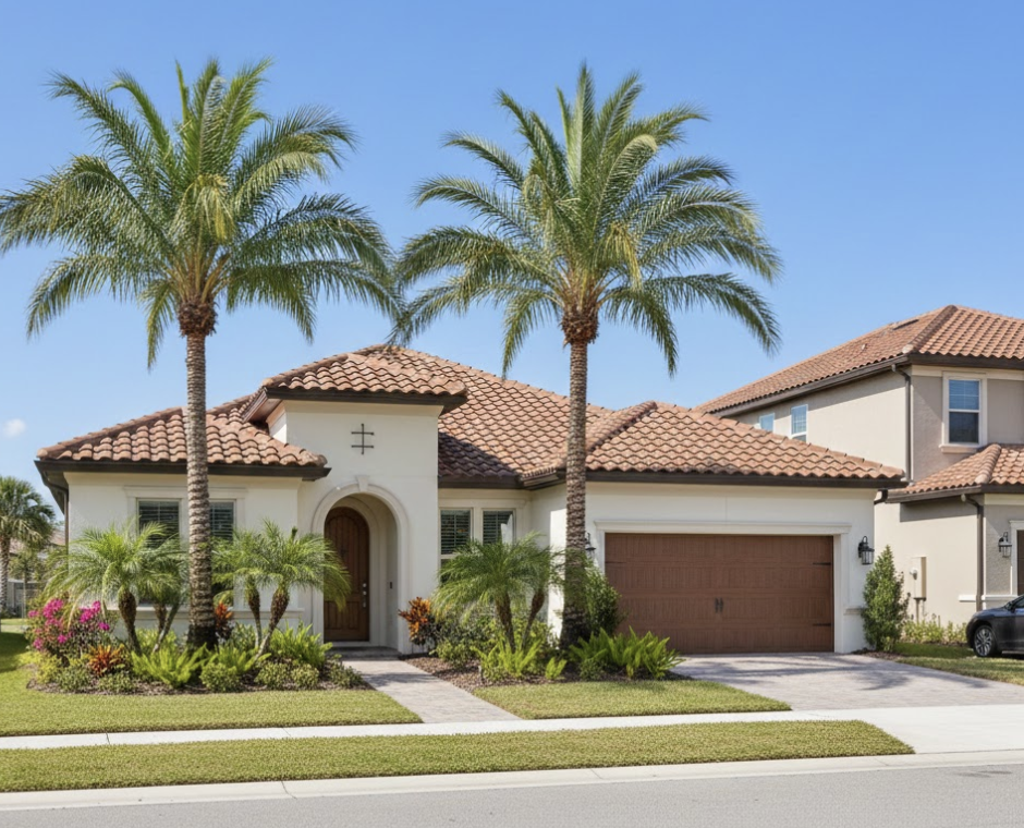New construction home exterior in Dr. Phillips FL near O-Town West