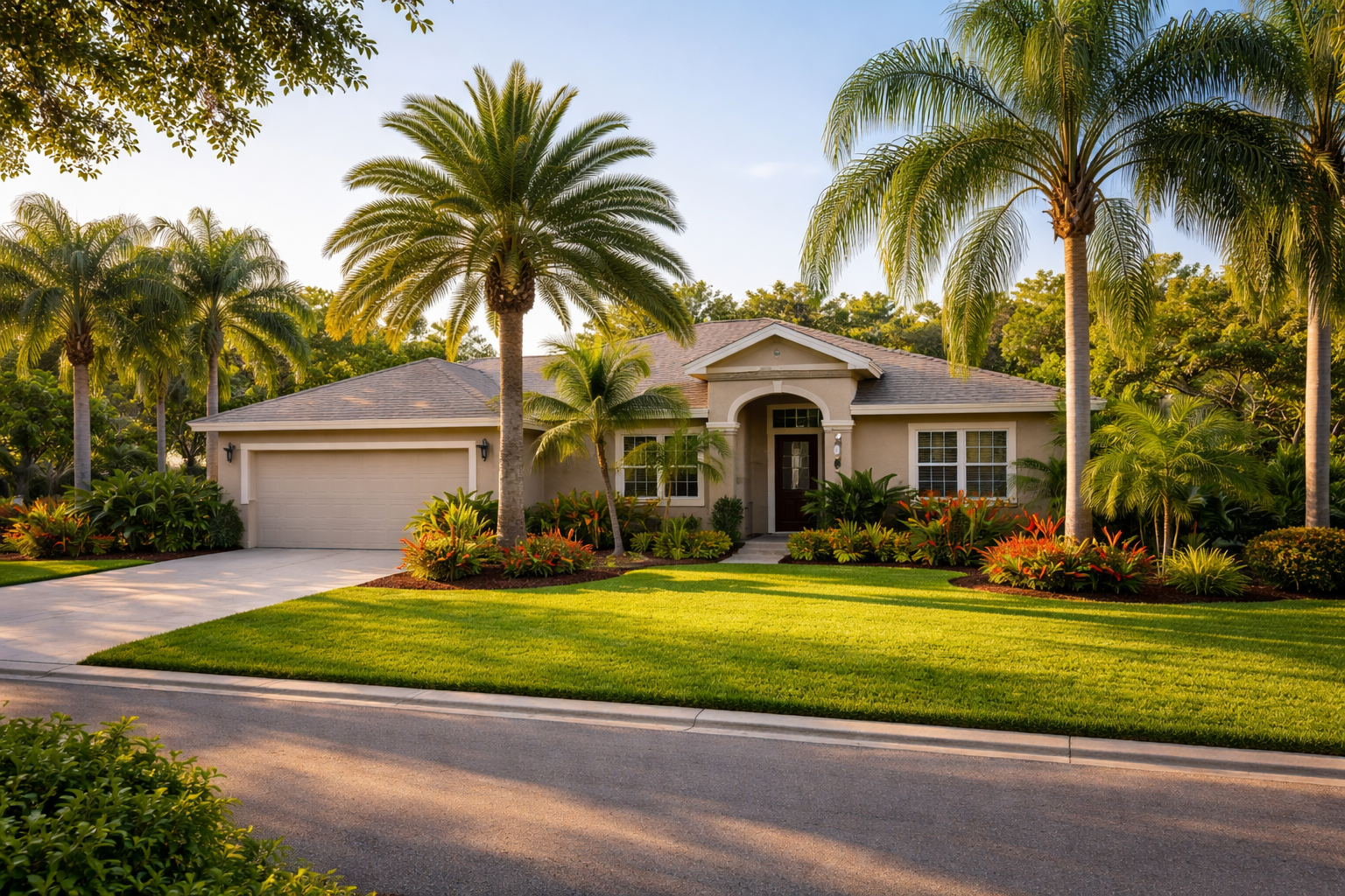 Orlando residential neighborhood with palm trees and well-maintained homes representing local housing market