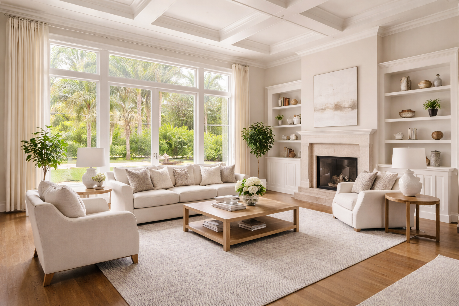 Aerial view of luxury lakefront homes in Windermere, Florida with tree-lined waterfront and private docks