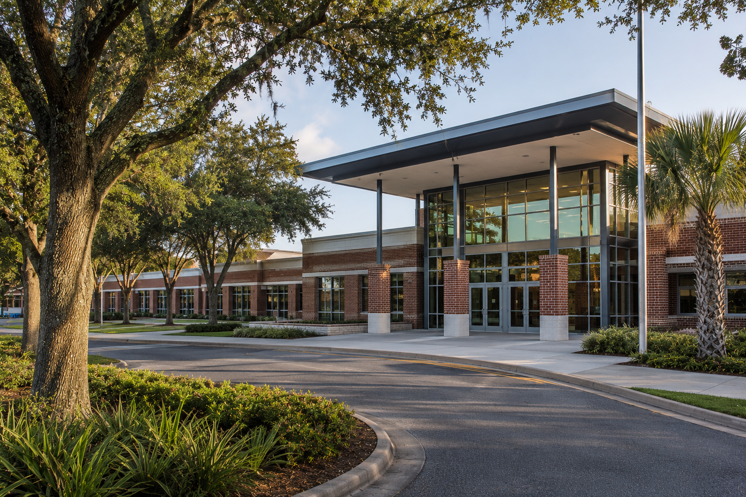 Dr. Phillips High School exterior near Butler Chain of Lakes neighborhood, Orange County Florida