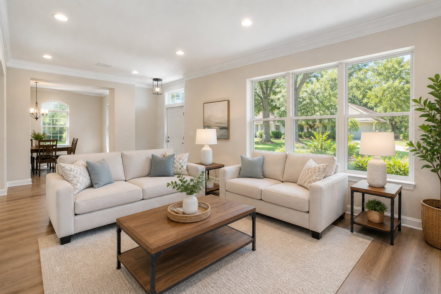 Staged Orlando home with neutral interiors competing against new construction resales