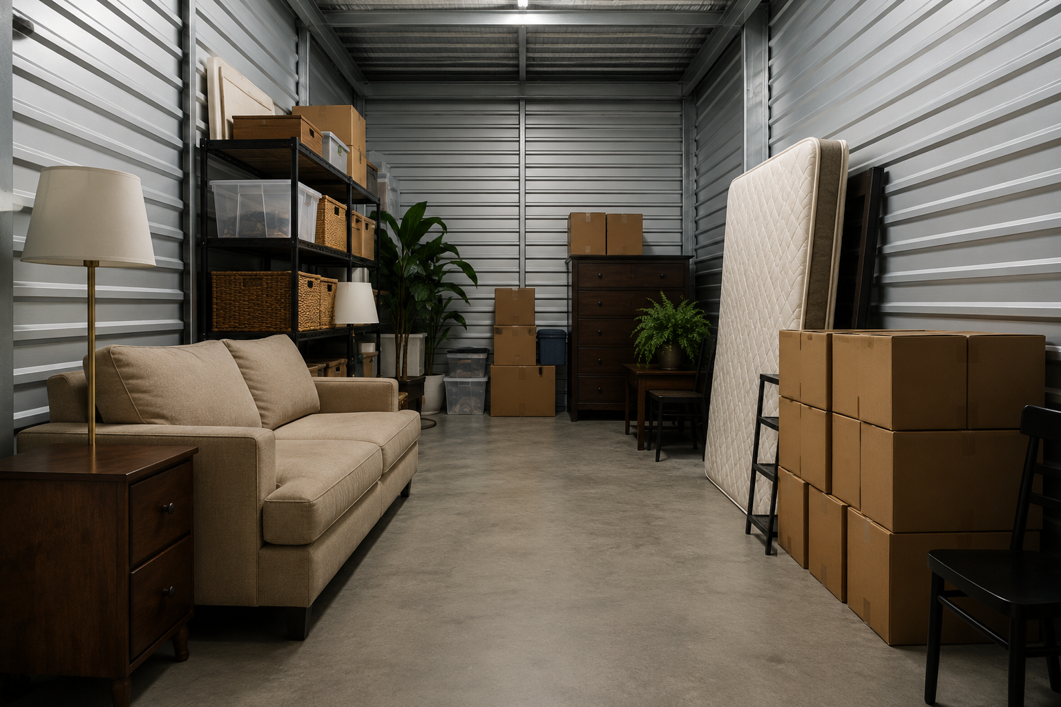 Climate controlled storage unit with furniture near Lake Nona Orlando Florida