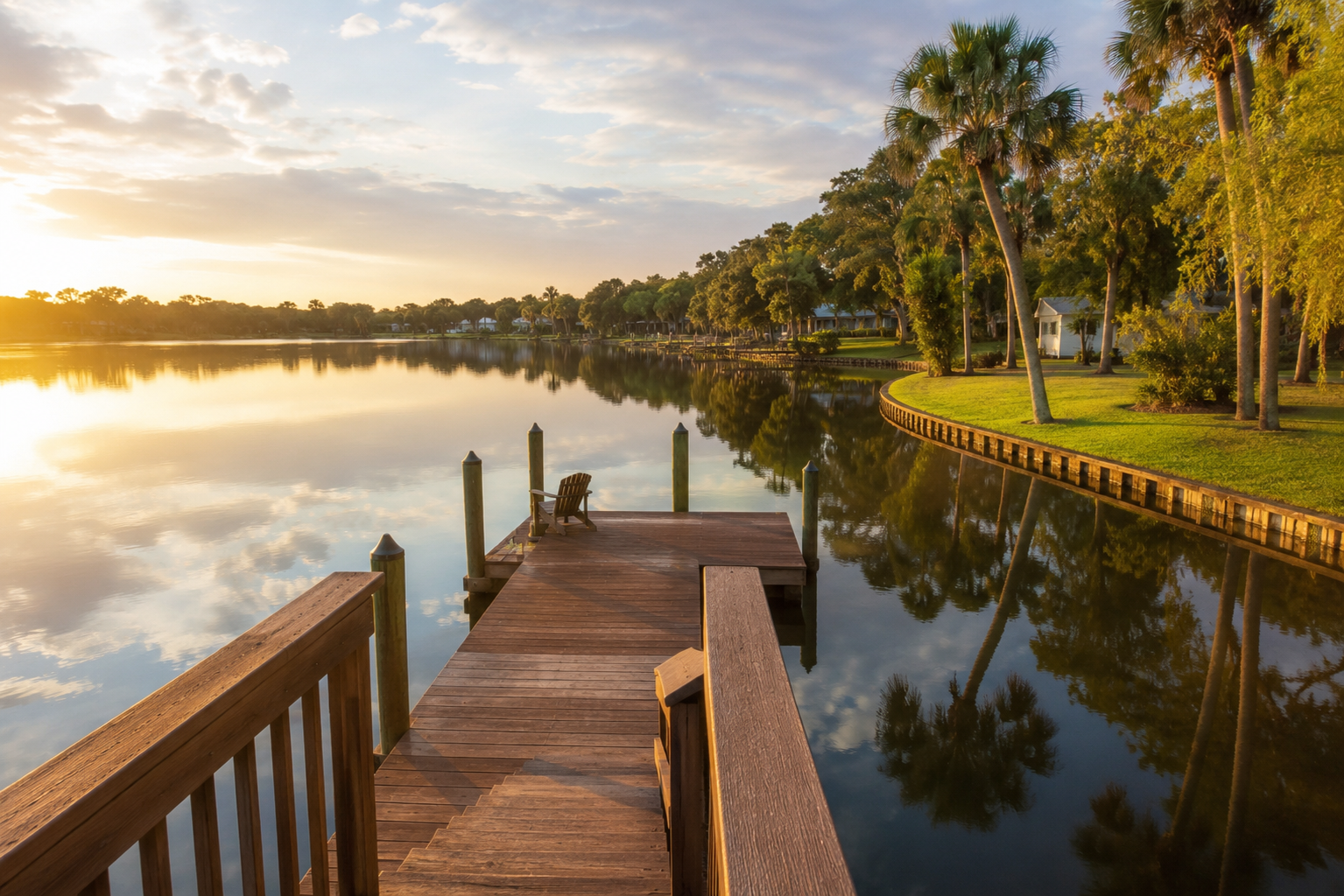 Butler Chain of Lakes waterfront dock in Dr. Phillips Orlando