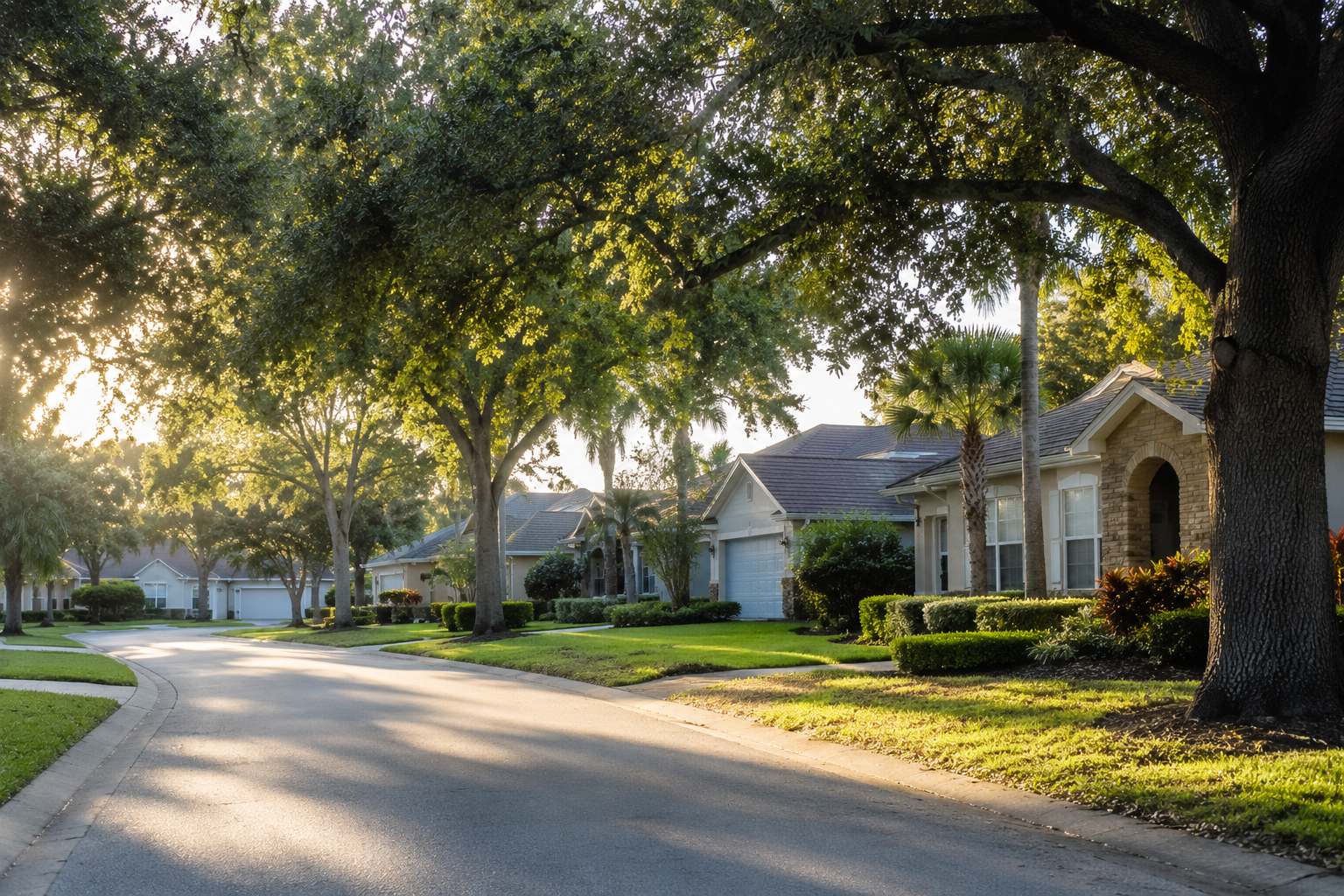 Suburban residential street in southwest Orlando near Dr. Phillips and MetroWest