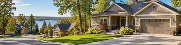 Lakeside Suburban Home in Early Fall