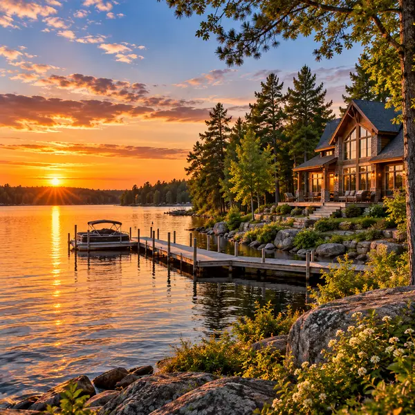 Golden-Hour Lakeside Retreat