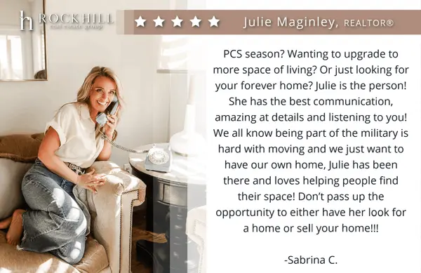 Julie Maginley, REALTOR, Rockhill Real Estate Group 5 Star Review, Testimonial