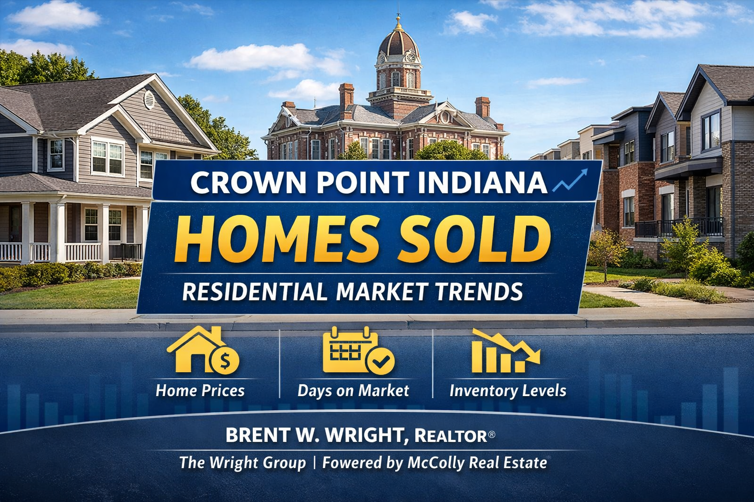 Crown Point Indiana homes sold showing residential market trends for single-family homes, townhomes, and condos