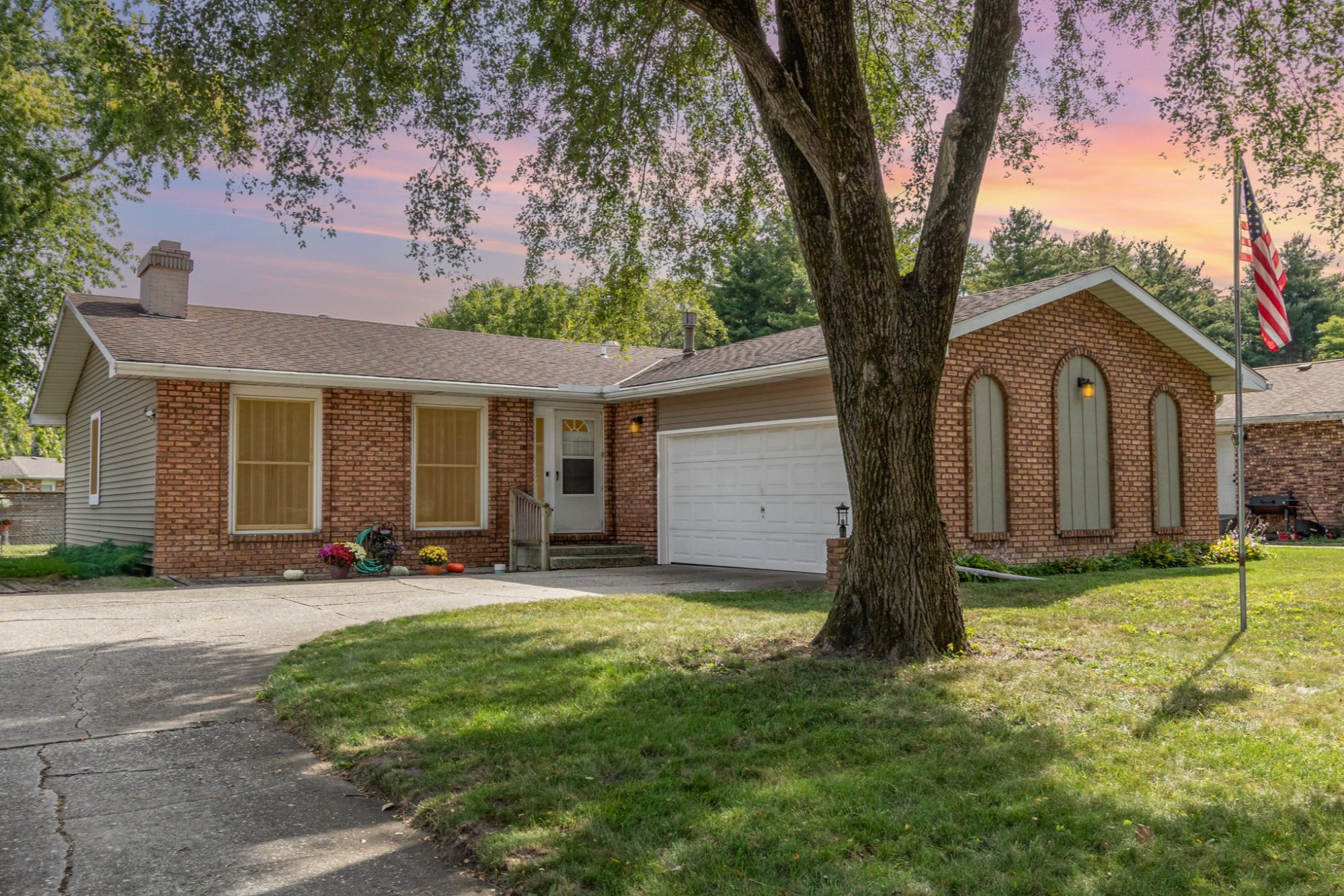 Updated 3 bedroom ranch home at 3339 Ashland Ave in Portage Indiana with 2.5 car garage and fenced yard