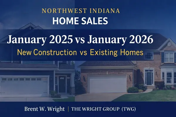 Northwest Indiana Home Sales: January 2025 vs January 2026 New Construction vs Existing Homes Market Breakdown,Brent W. Wright