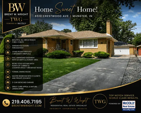 Home Sweet Home in Munster: Classic All-Brick Ranch at 8510 Crestwood Ave,Brent W. Wright