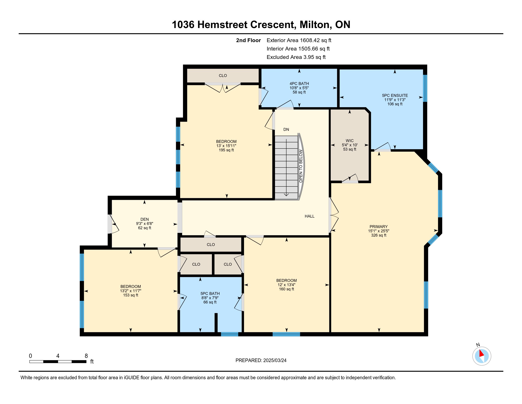 Second Floor floor plan, 1036 Hemstreet Crescent, Milton