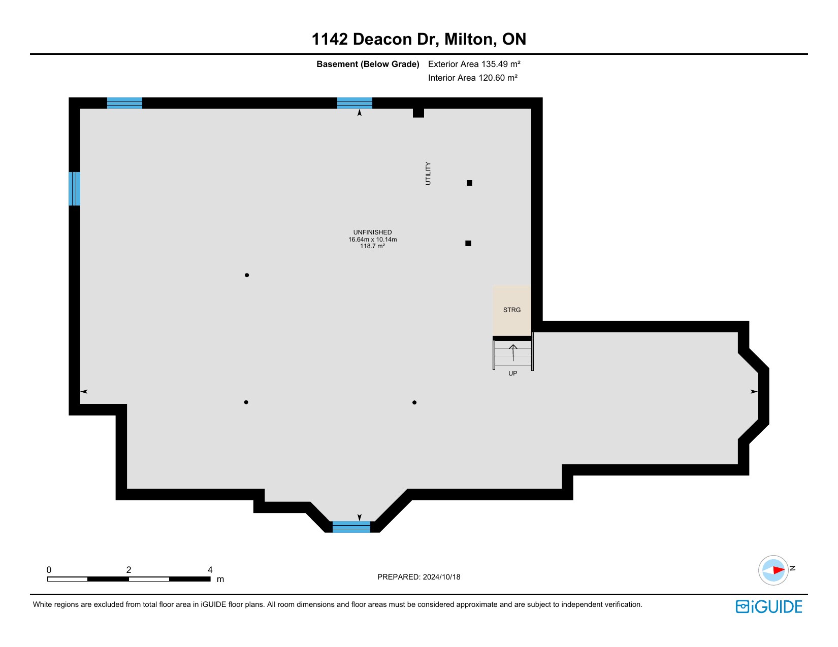 Basement floor plan, 1142 Deacon Drive, Milton
